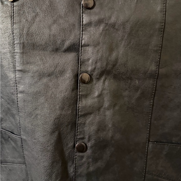 USA Bikers Dream Apparel Black Leather Harley Davidson Patch Biker Vest Size 46 - Picture 5 of 10